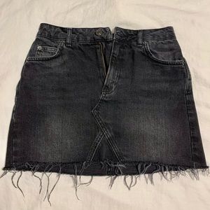 Topshop Moto Black Denim Skirt